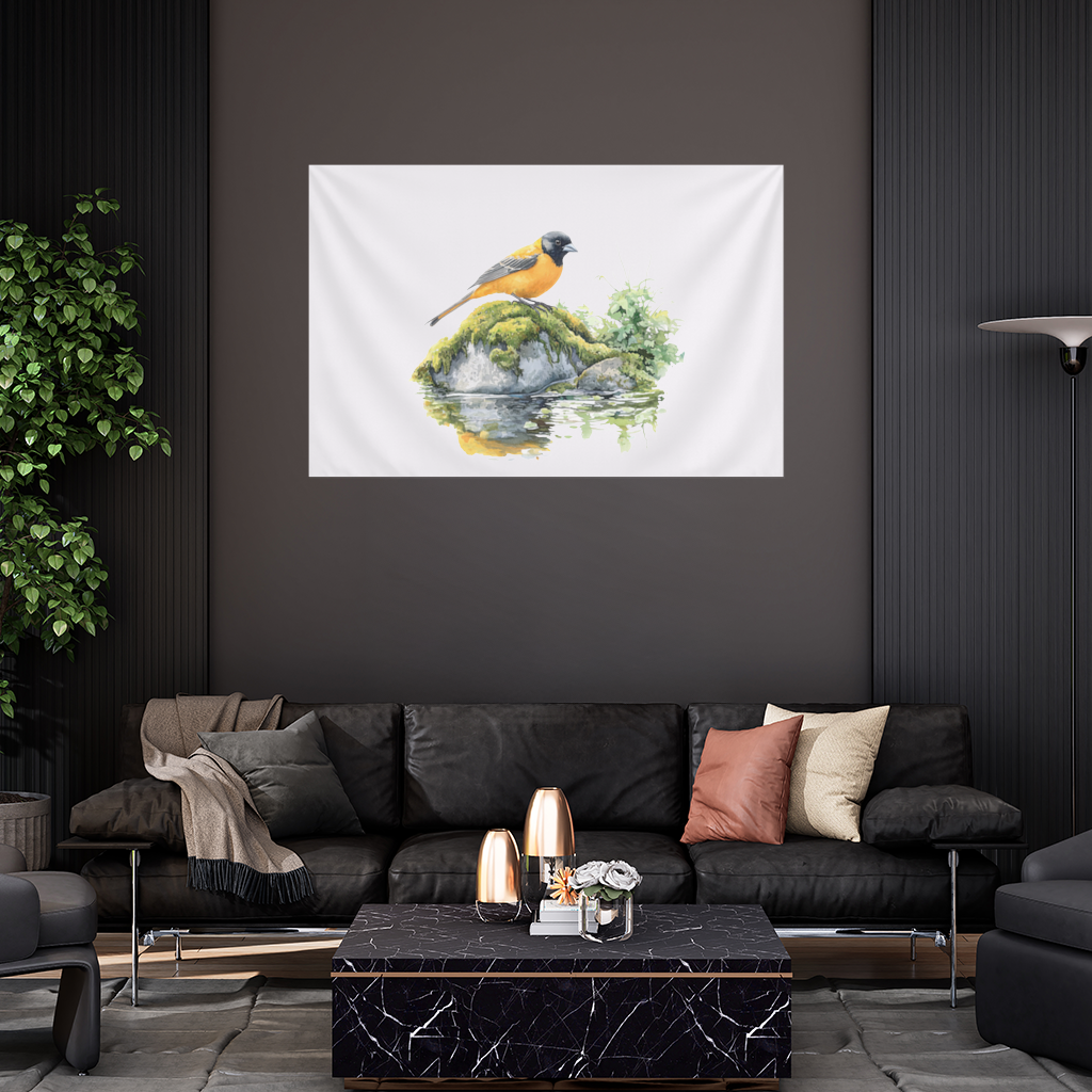 Orange Baltimore Oriole Bird Wall Tapestry