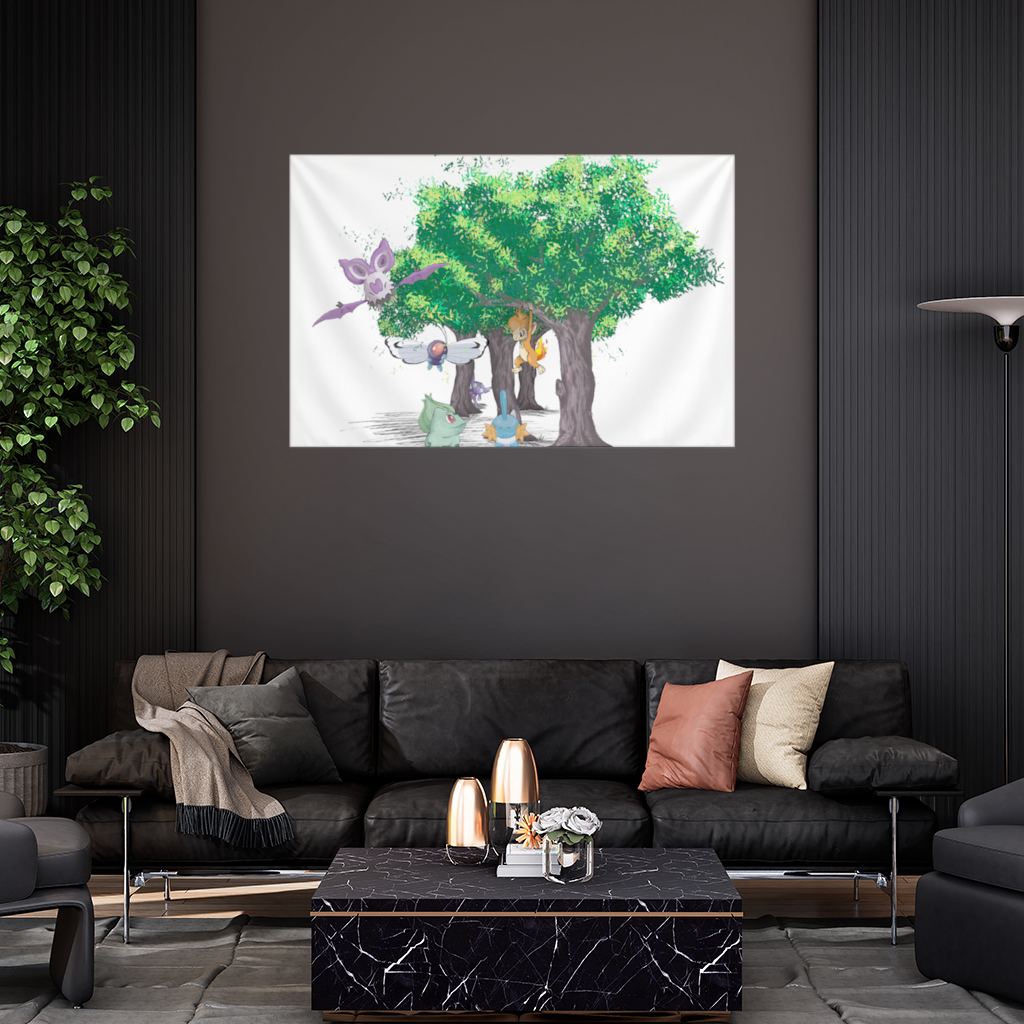 Fanmade Fakemon Characters, happy friends, anime characters Wall Tapestry