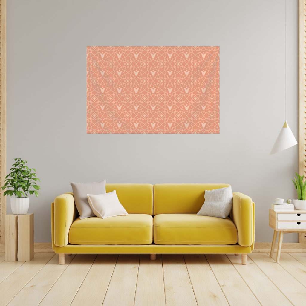 Modern Geometrik Çizgisel Terakota Desen Duvar Örtüsü