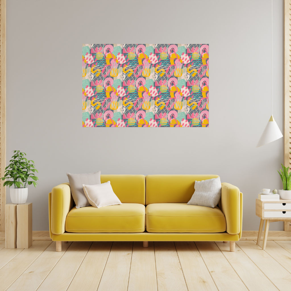 Abstract Geometric Doodle Wall Tapestry
