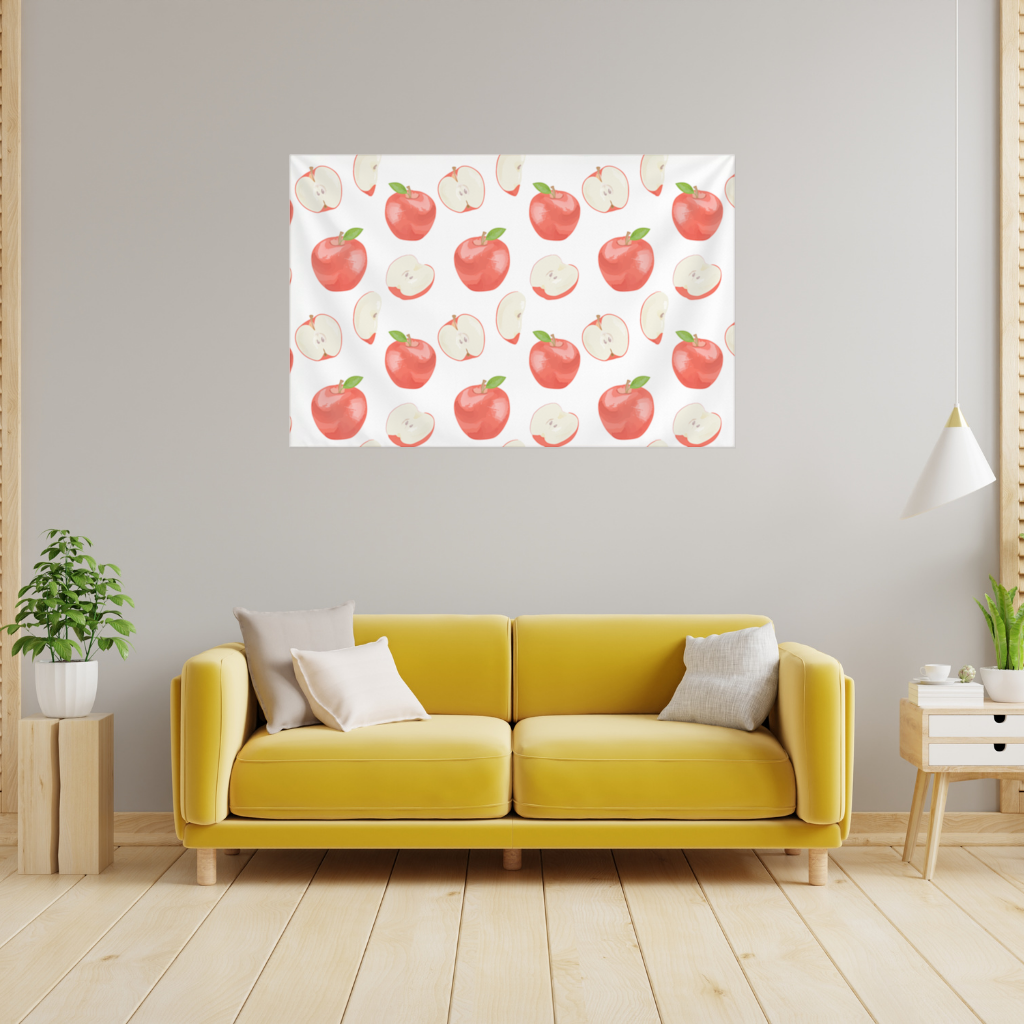 Red Apple Slices Wall Tapestry