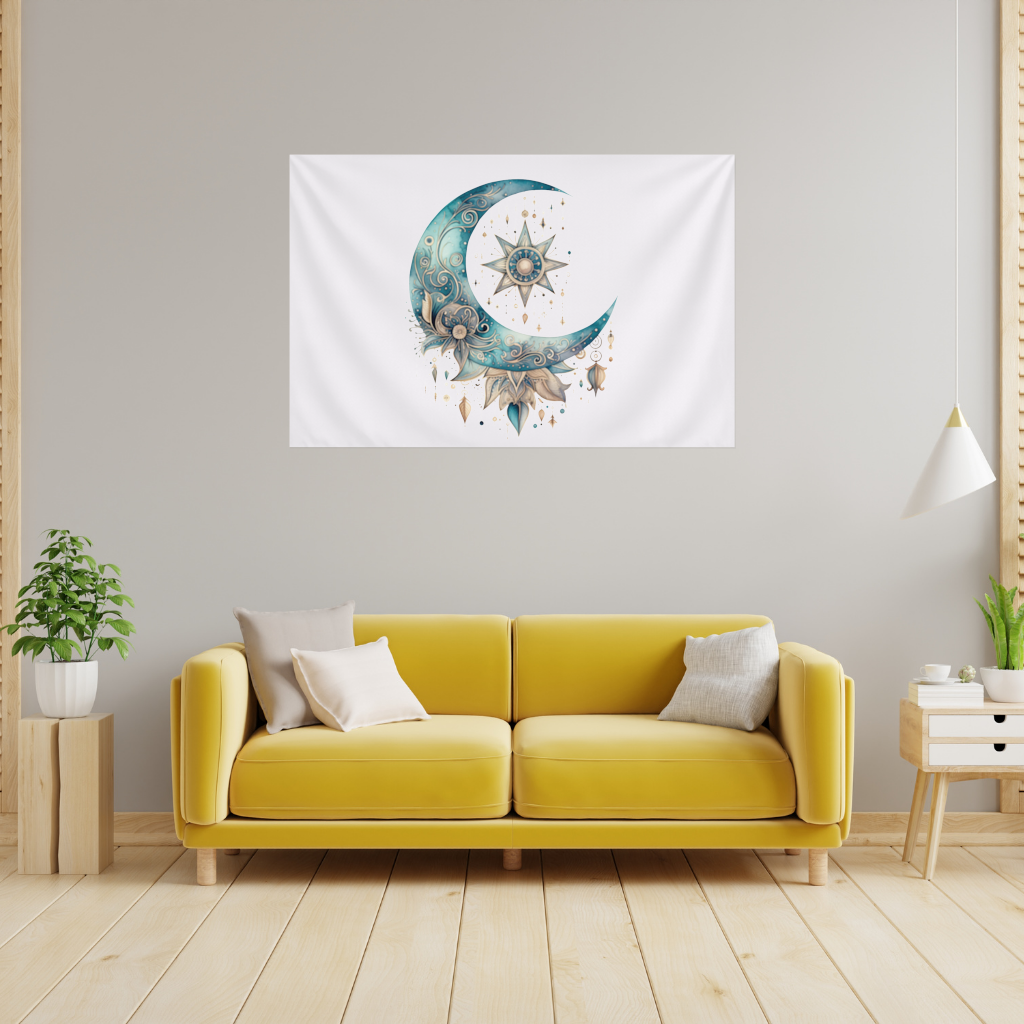 Boho Celestial Sun and Moon Wall Tapestry