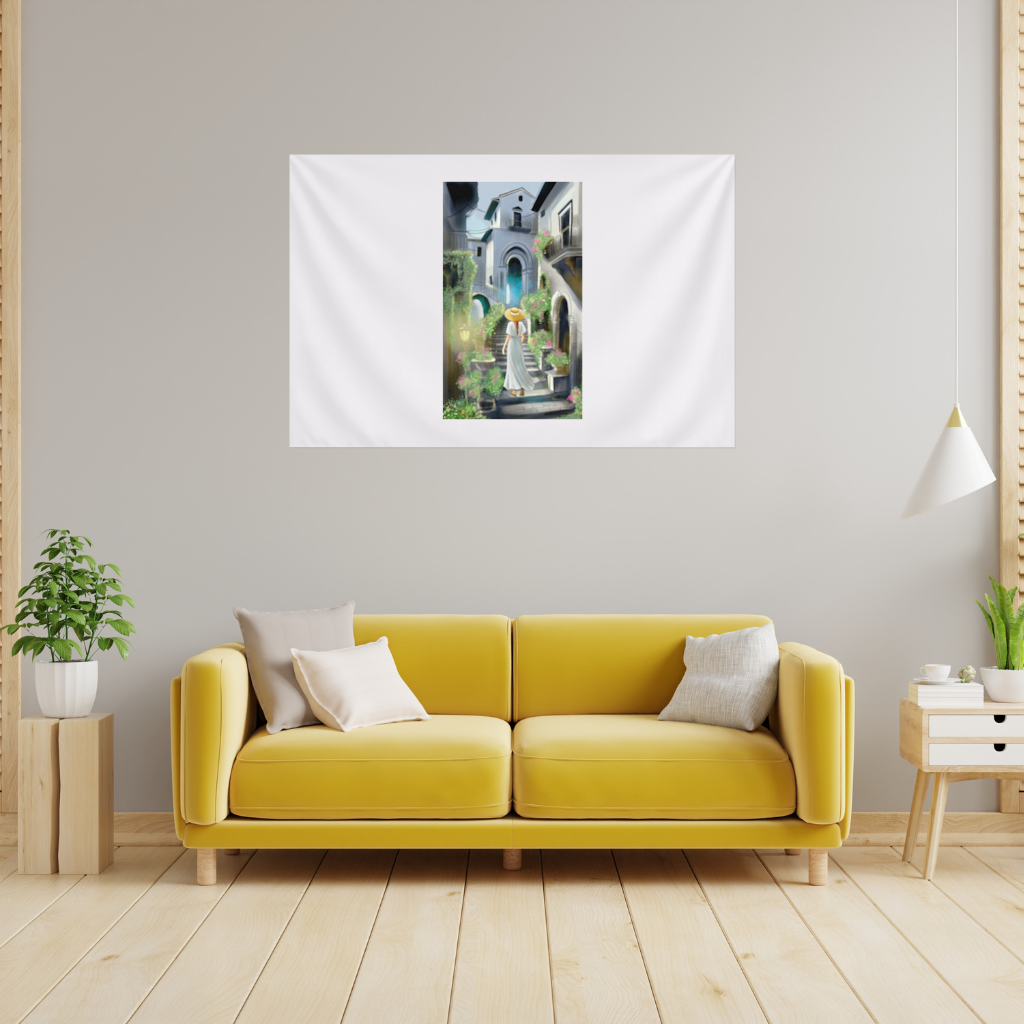 Journey Through Time The Tale of Flowery Streets Wall Tapestry
