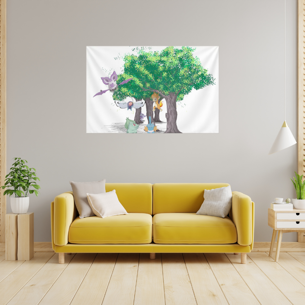 Fanmade Fakemon Characters, happy friends, anime characters Wall Tapestry