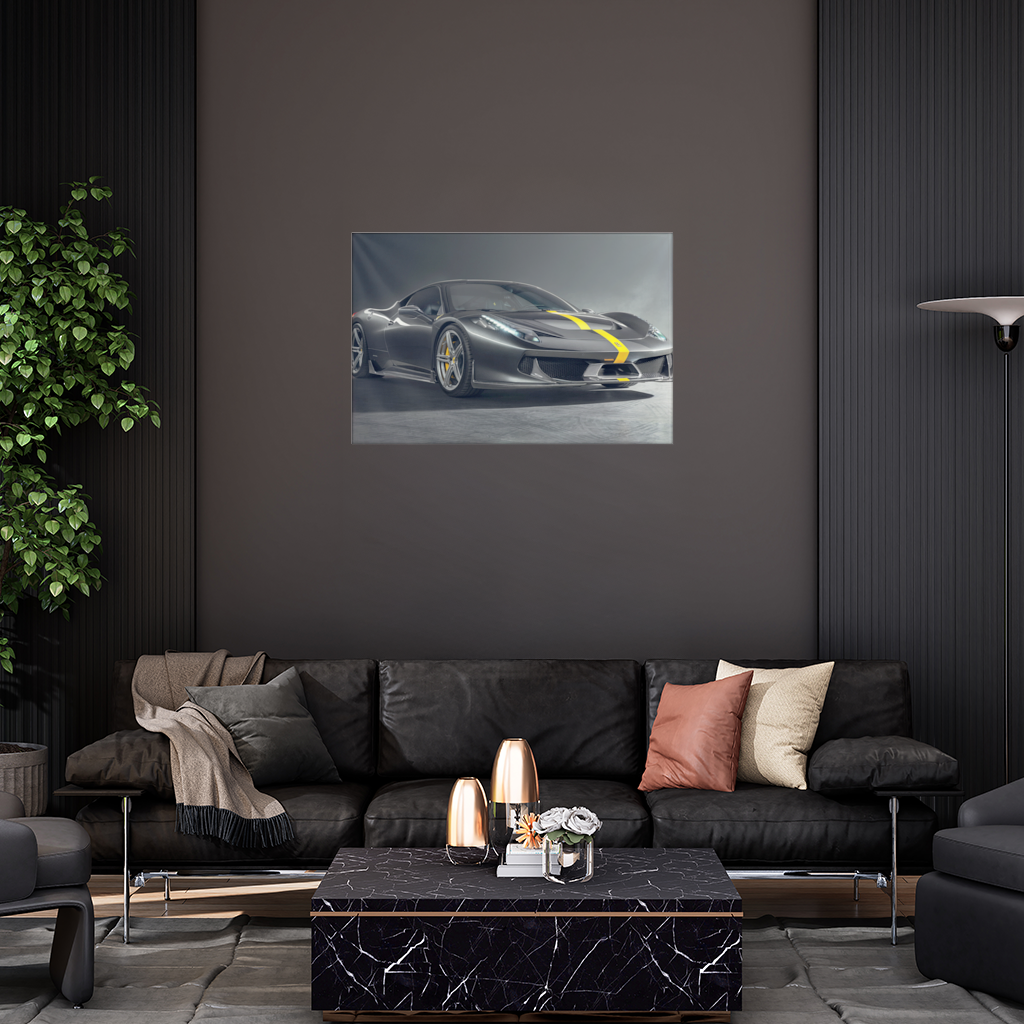 Ferrari 458 Italia Karbon Fiber Detaylı Özel Versiyon Duvar Örtüsü