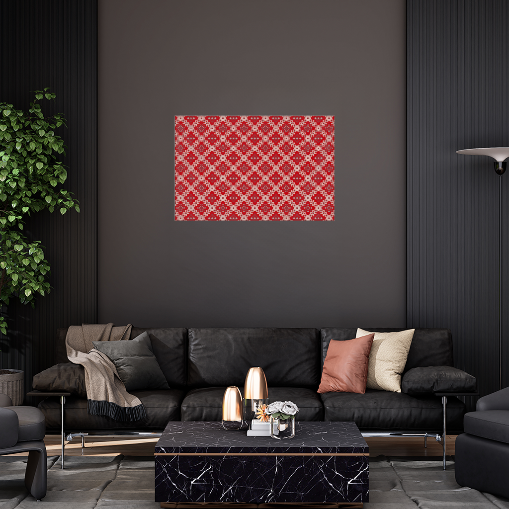 Red Ethnic Embroidery Pattern Wall Tapestry