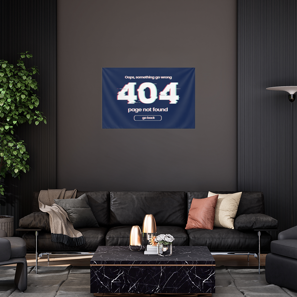 404 Error Glitch Design Wall Tapestry