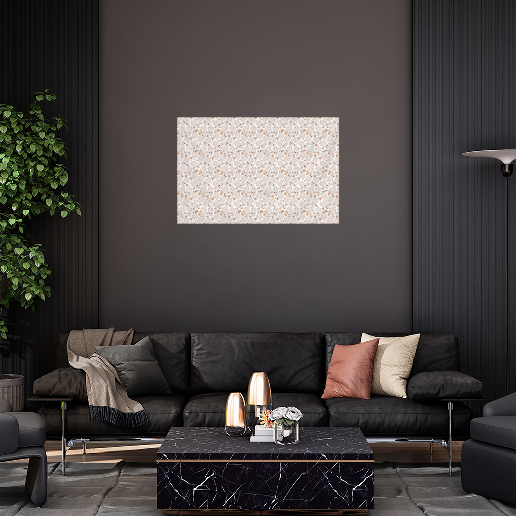 Retro Floral Cute Ghost Seamless Pattern Wall Tapestry