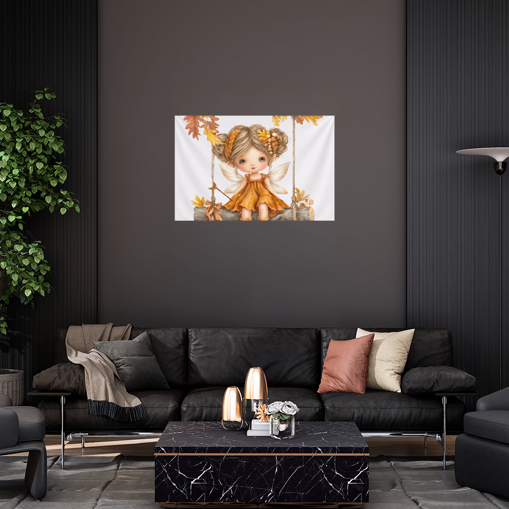 Whimsical Autumn Forest Fairy Wall Tapestry