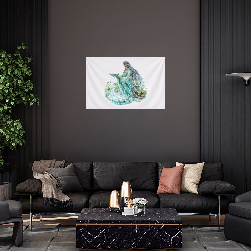 Ethereal Water Goddess Wall Tapestry