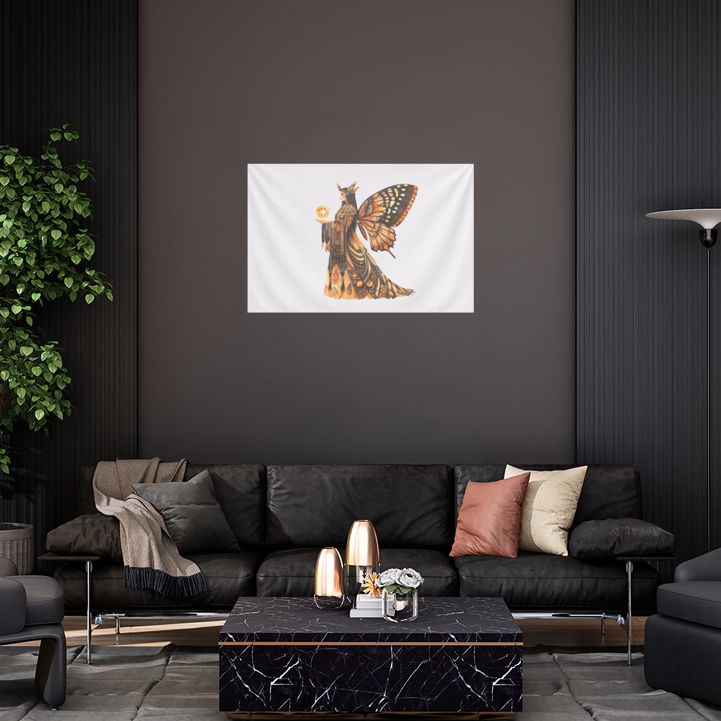 Monarch Butterfly Winged Goddess Wall Tapestry