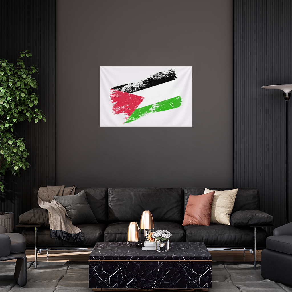 Palestine Resistance Flag Brush Stroke Wall Tapestry