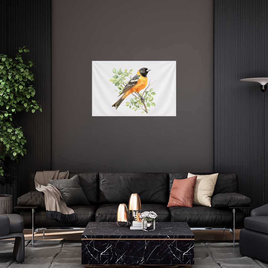 Baltimore Oriole on Branch Wall Tapestry