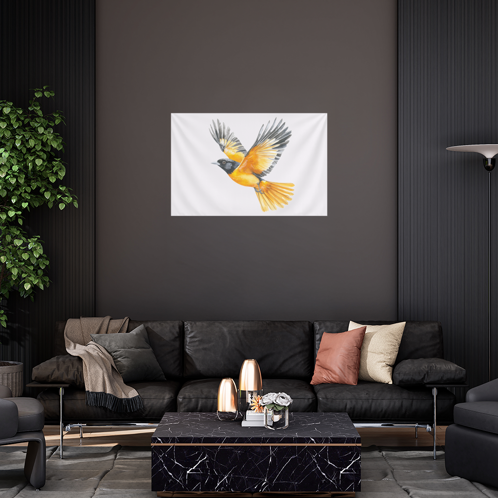 Watercolor Baltimore Oriole Wall Tapestry