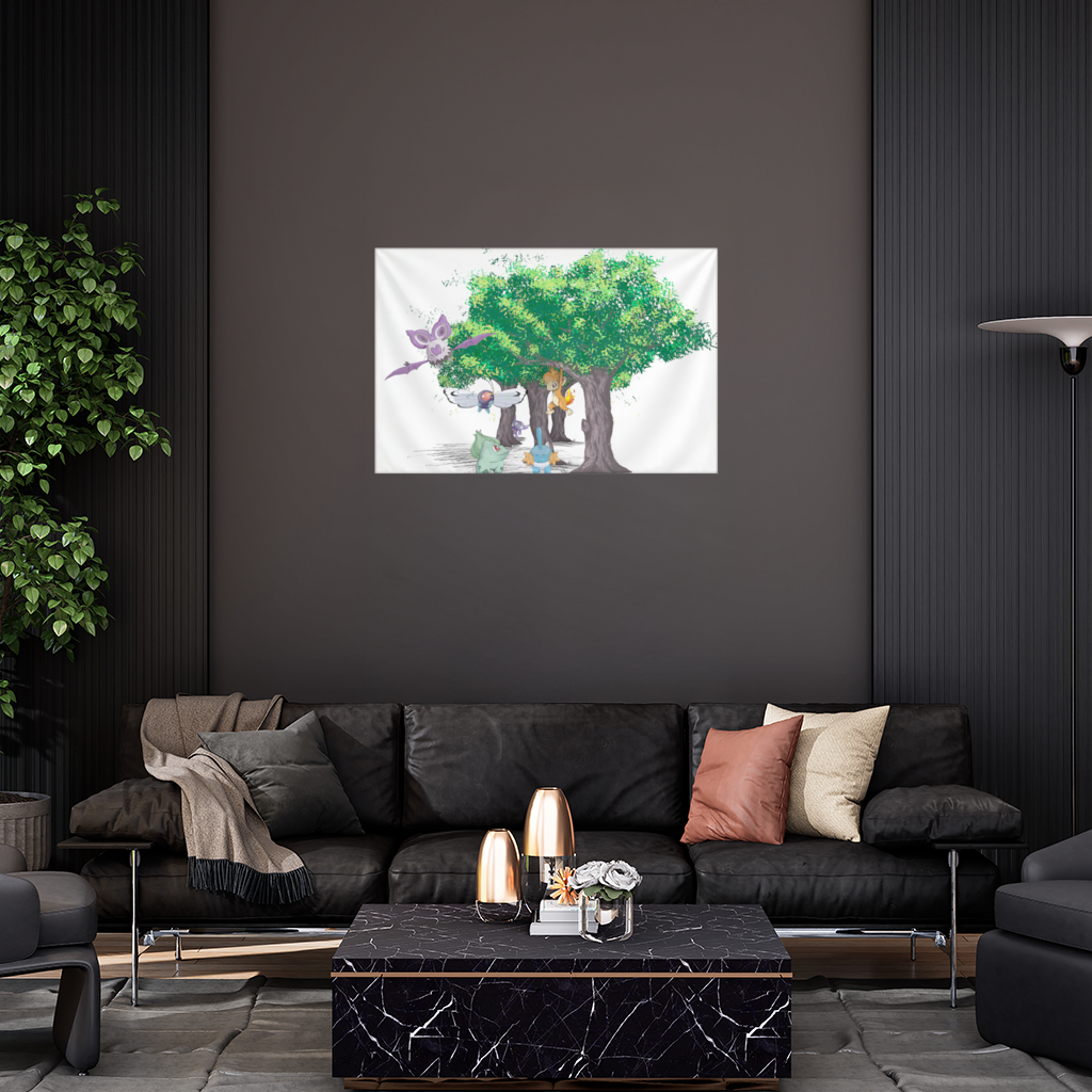 Fanmade Fakemon Characters, happy friends, anime characters Wall Tapestry
