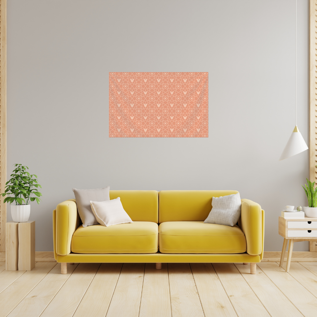 Modern Geometrik Çizgisel Terakota Desen Duvar Örtüsü