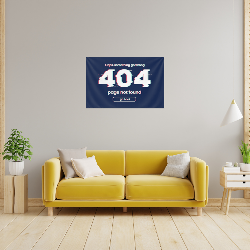 Hata 404 Glitch Tasarımı Duvar Örtüsü