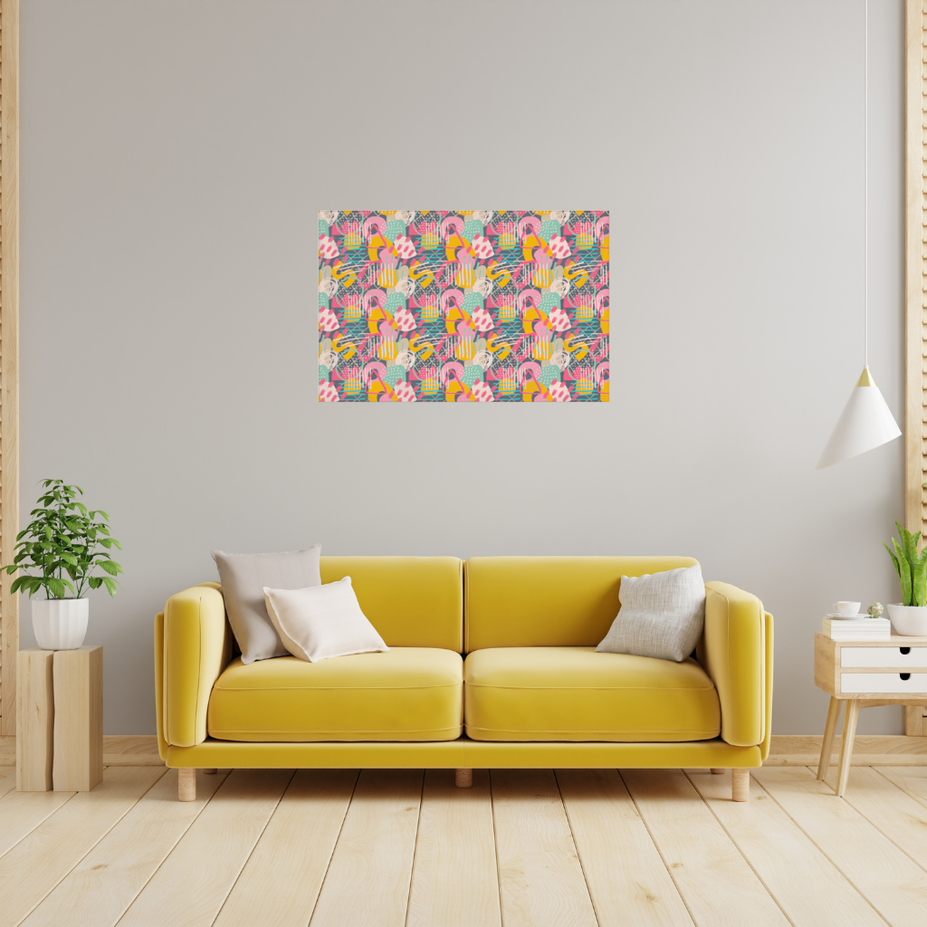Abstract Geometric Doodle Wall Tapestry