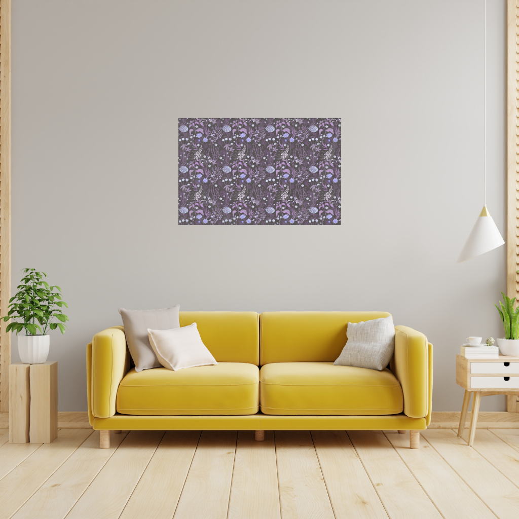 Purple Gothic Botanical Wall Tapestry