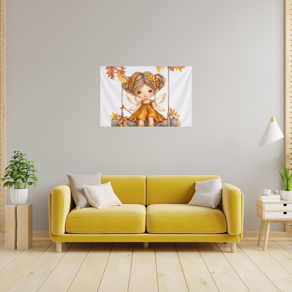 Whimsical Autumn Forest Fairy Wall Tapestry