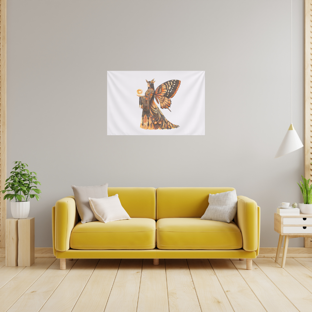 Monarch Butterfly Winged Goddess Wall Tapestry