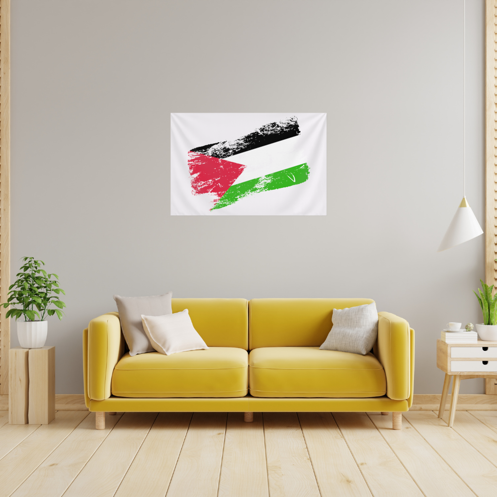Palestine Resistance Flag Brush Stroke Wall Tapestry
