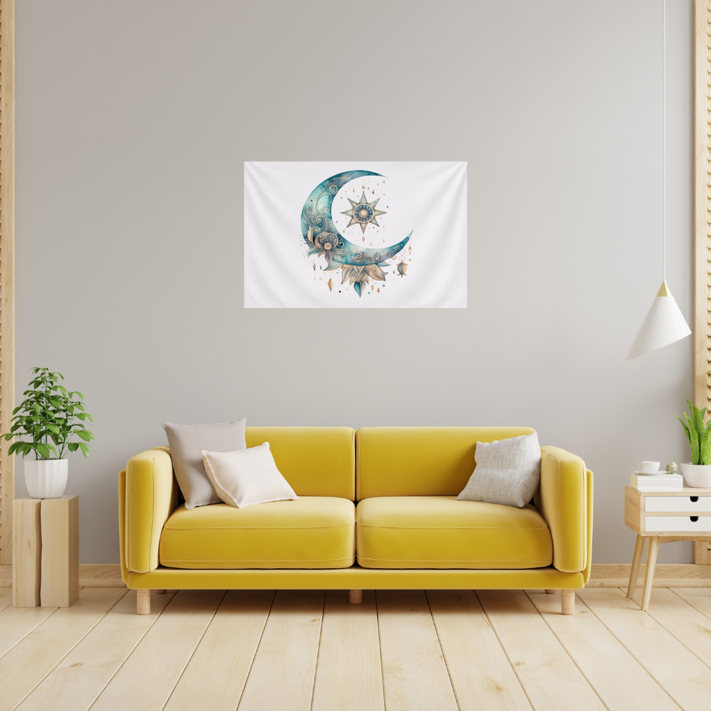 Boho Celestial Sun and Moon Wall Tapestry