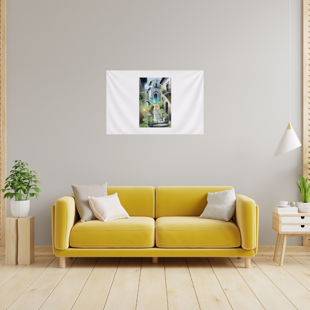 Journey Through Time The Tale of Flowery Streets Wall Tapestry