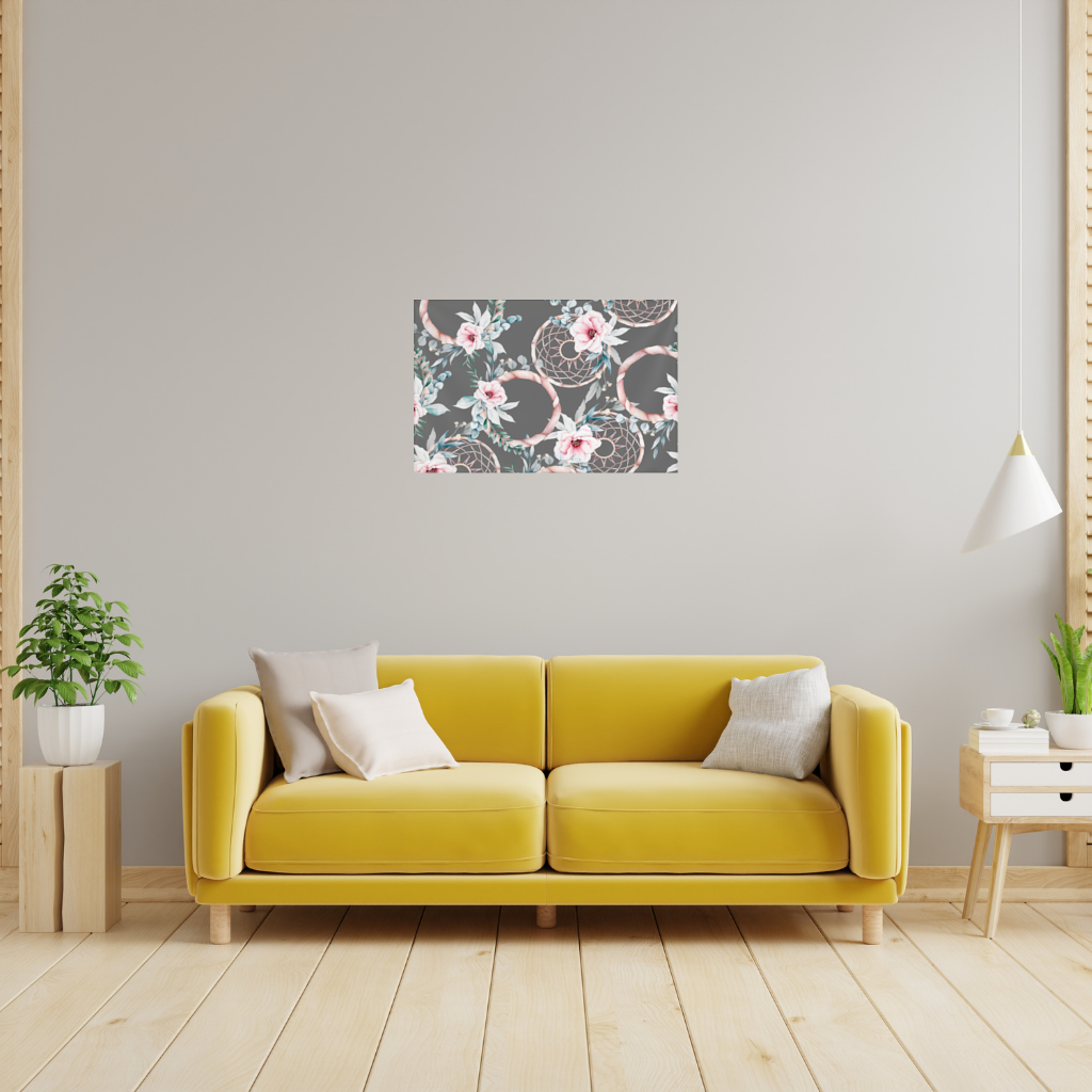 Boho Floral Dreamcatcher Pattern Wall Tapestry