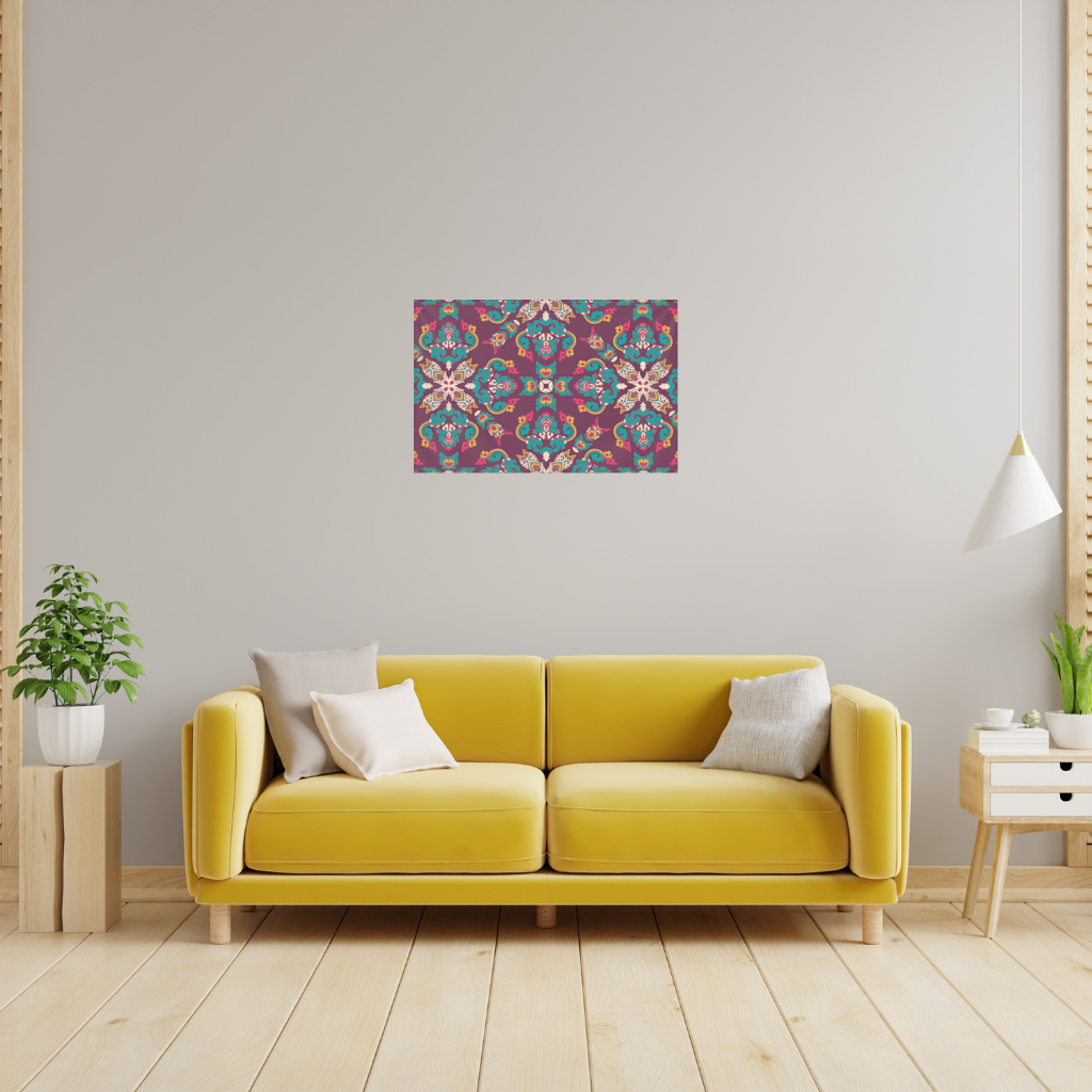 Colorful Ottoman Inspired Mandala Pattern Wall Tapestry