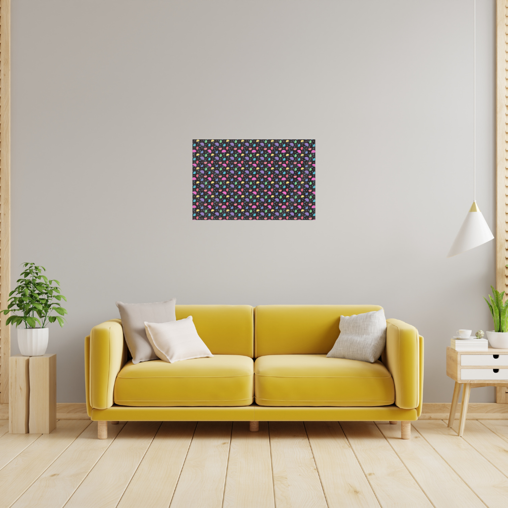 Colorful Heart Umbrellas Pattern Wall Tapestry