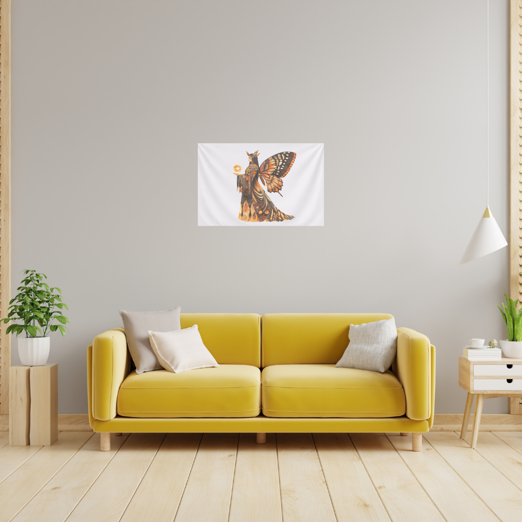 Monarch Butterfly Winged Goddess Wall Tapestry