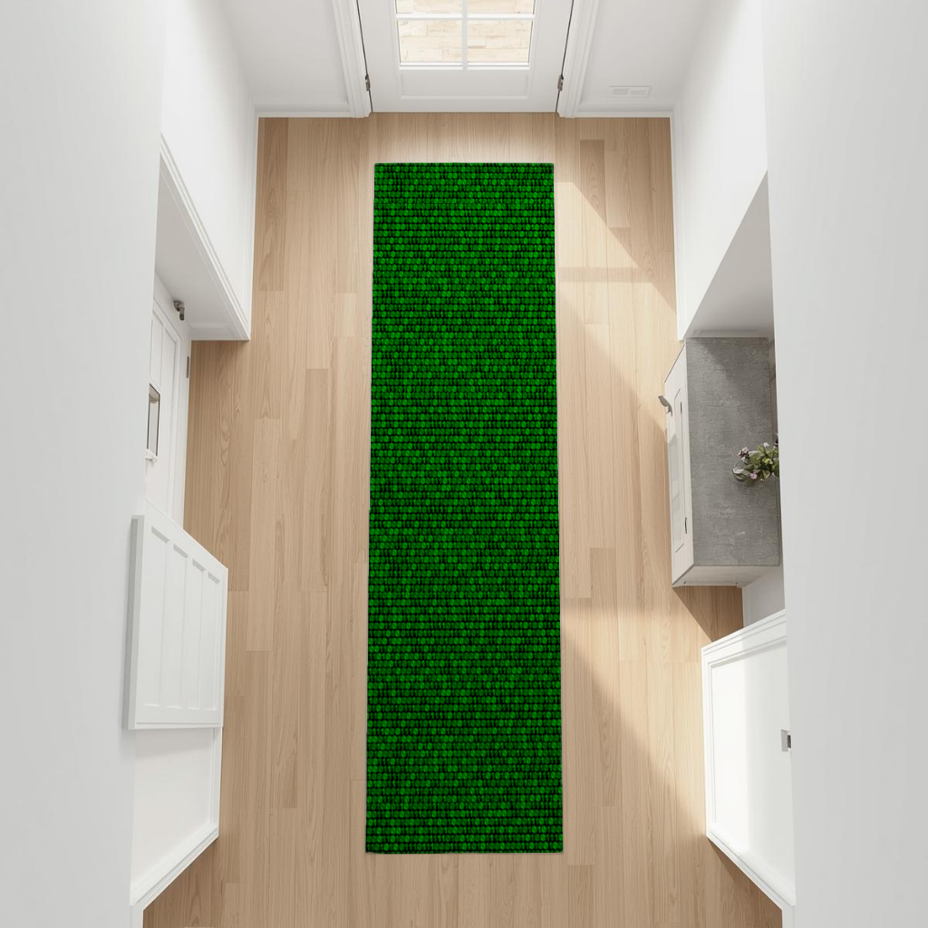 Matrix Style Digital Binary Code Background Hallway & Entryway Rug