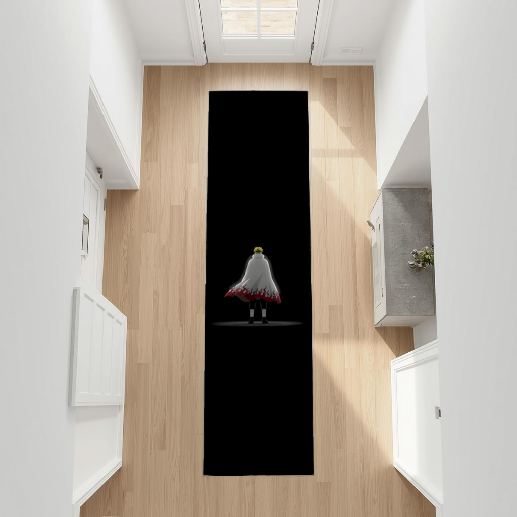 Power from Darkness Naruto Uzumaki Hokage Silhouette Hallway & Entryway Rug