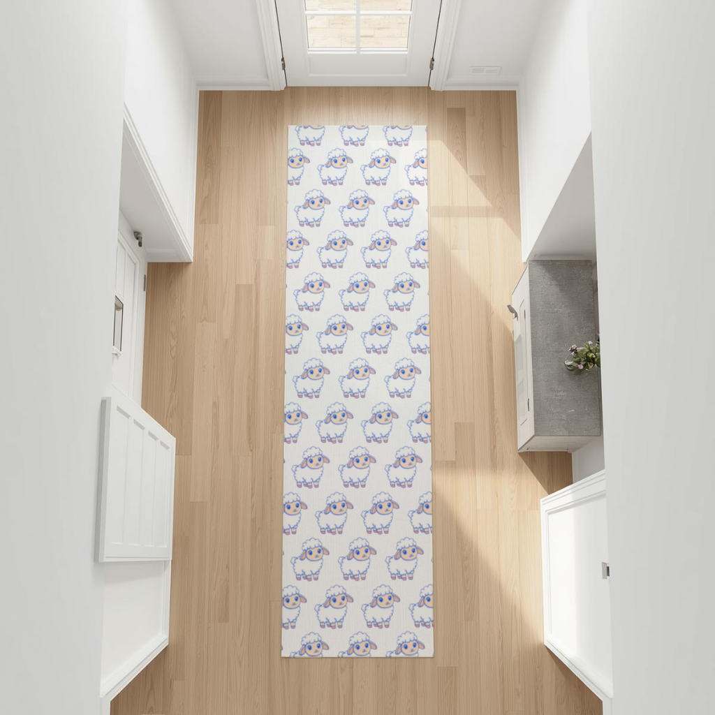 Cute Kawaii Lamb Hallway & Entryway Rug