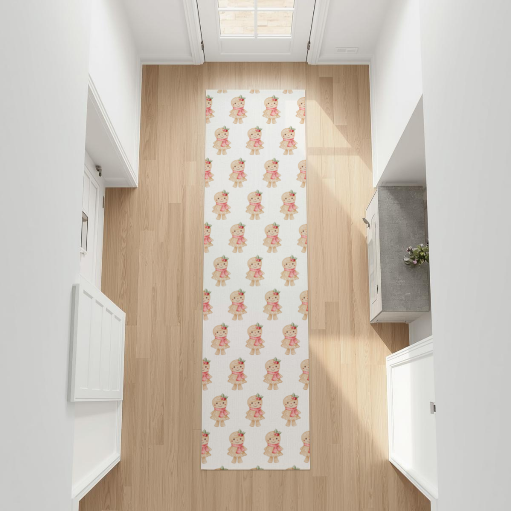 Cute Gingerbread Cookie Character Hallway & Entryway Rug