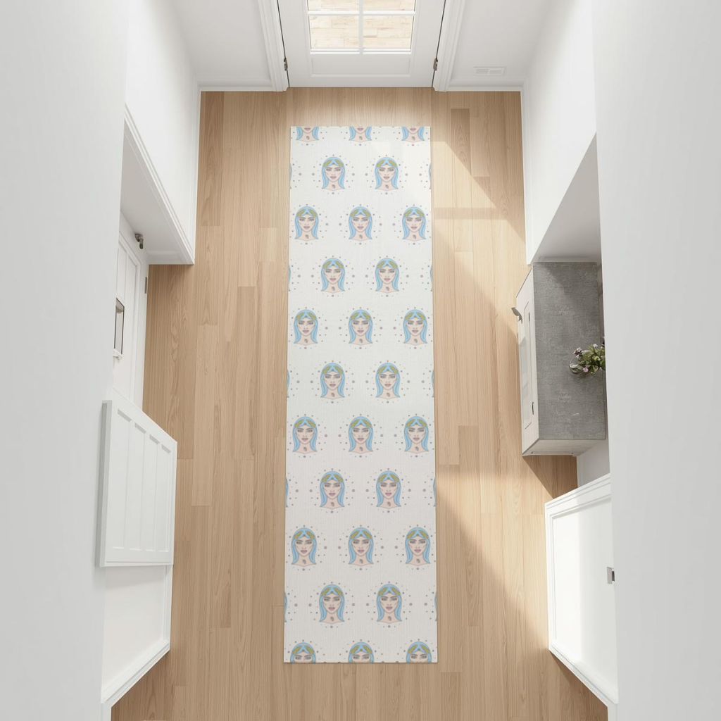 Virgo Zodiac Mystical Woman and Stars Hallway & Entryway Rug