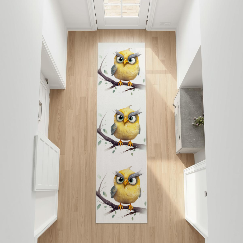 Grumpy Yellow Owl Hallway & Entryway Rug