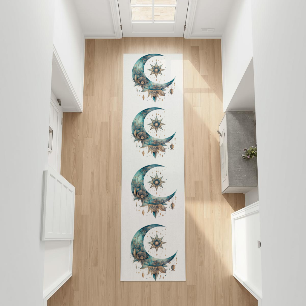 Boho Celestial Sun and Moon Hallway & Entryway Rug