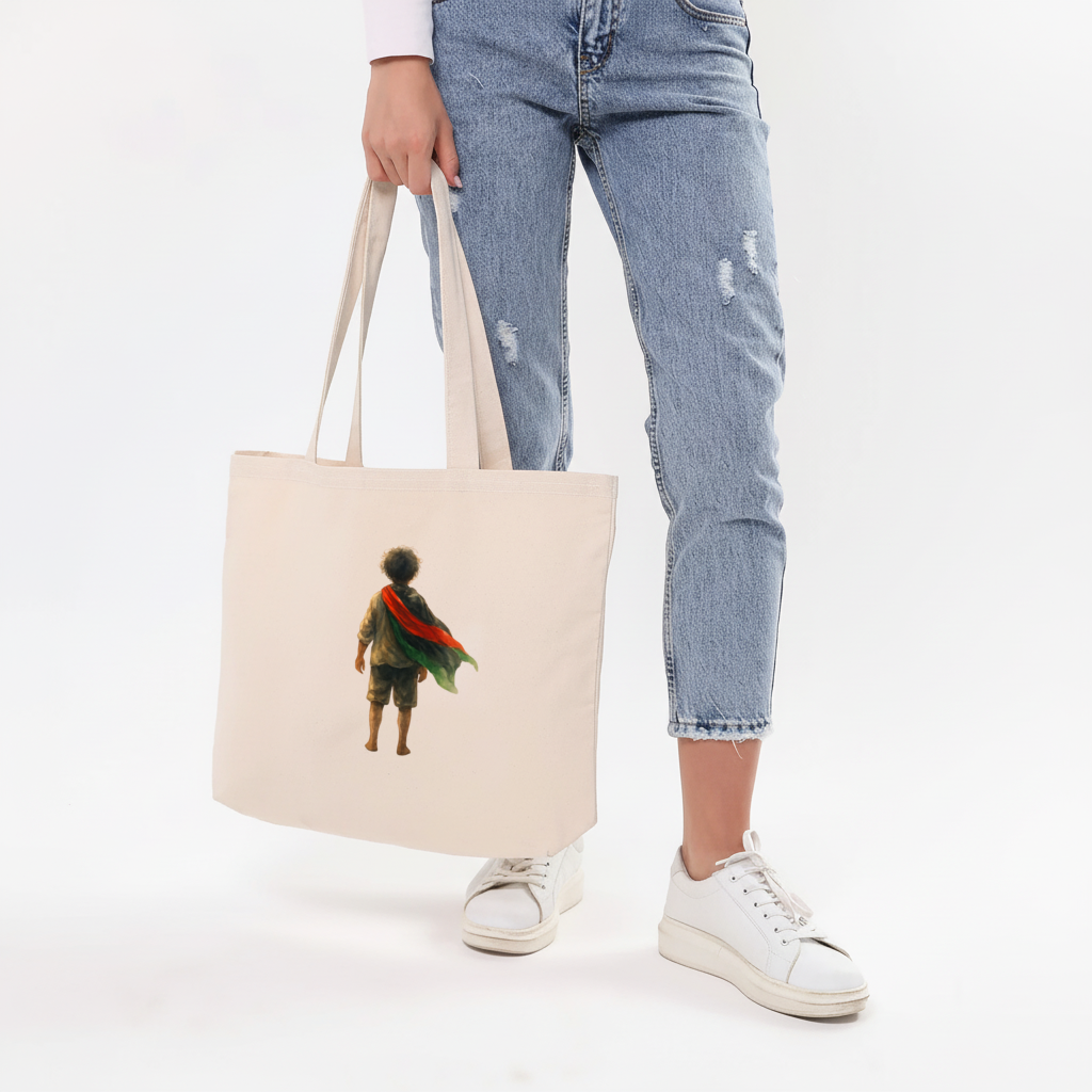 Palestinian Boy Back to the World Horizontal Canvas Tote Bag