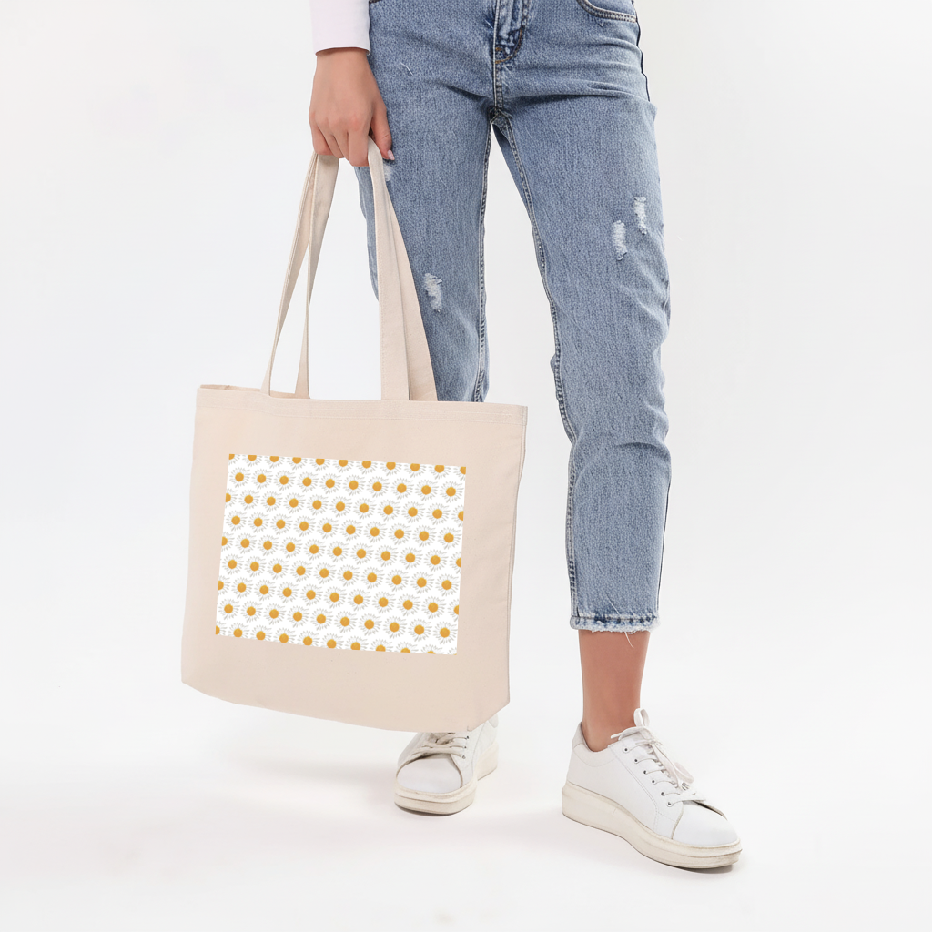 daisy Horizontal Canvas Tote Bag