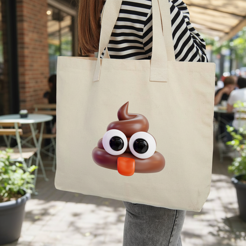3D Şakacı Emoji Kolon Saplı İç Cepli Çanta