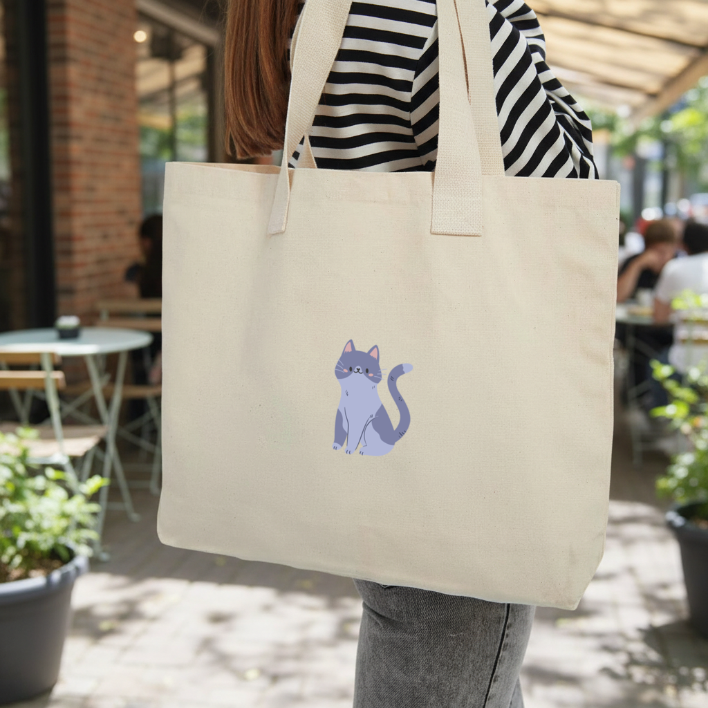 Gri kedi Inner Pocket Tote with Webbing Handle