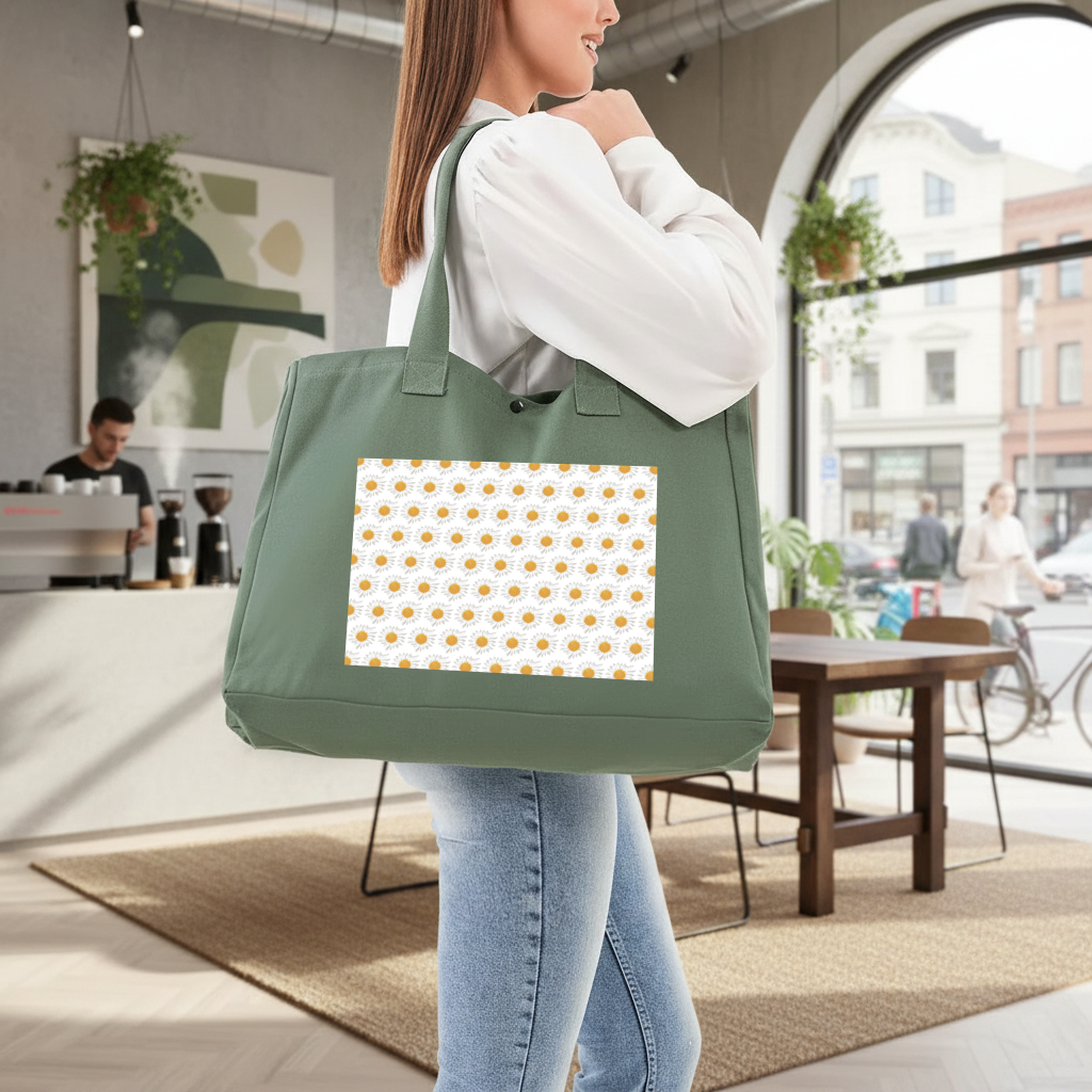 daisy Green Bag with 3 Velcro Fasteners