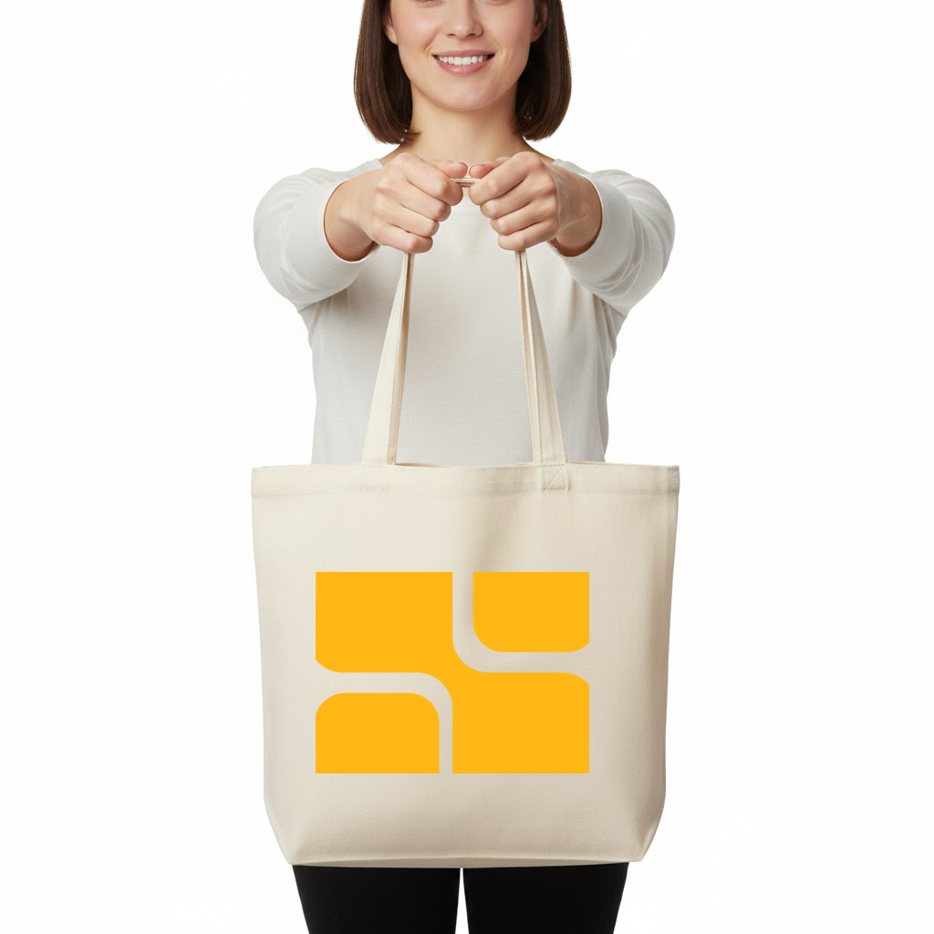 Yellow Geometric Labyrinth and Modern Abstract Pattern Horizontal Canvas Tote Bag