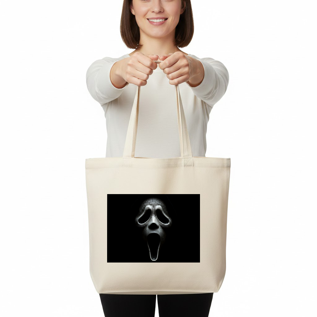 Ghostface Karanlığın İçinden Gelen Çığlık Yatay Canvas Çanta