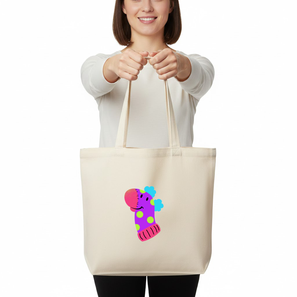 Cute Colorful Dinosaur Illustration Horizontal Canvas Tote Bag