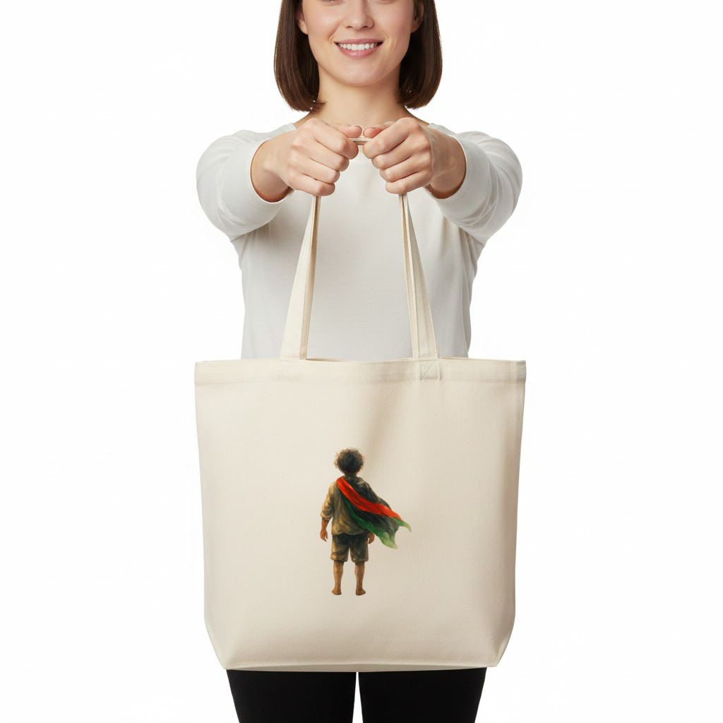 Palestinian Boy Back to the World Horizontal Canvas Tote Bag