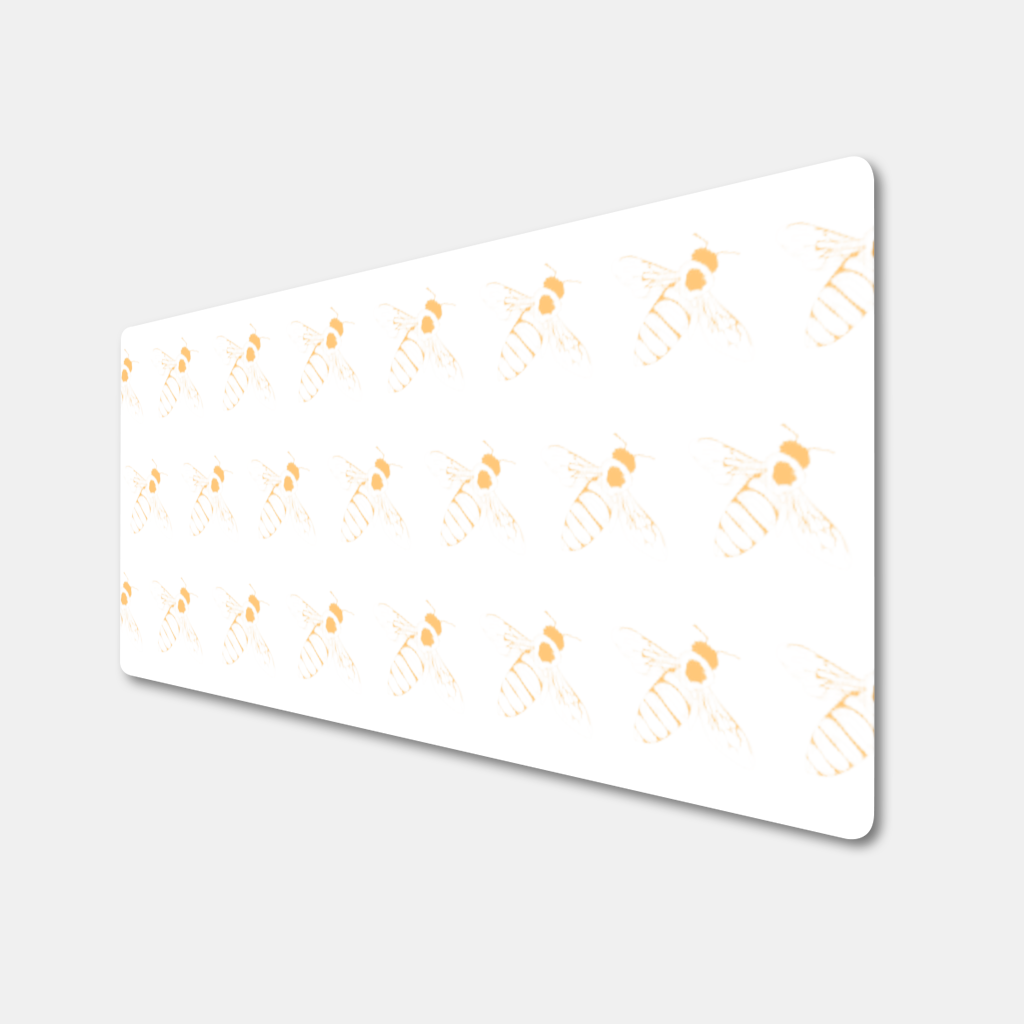 Minimal Orange Bee Illustration Mouse Pad
