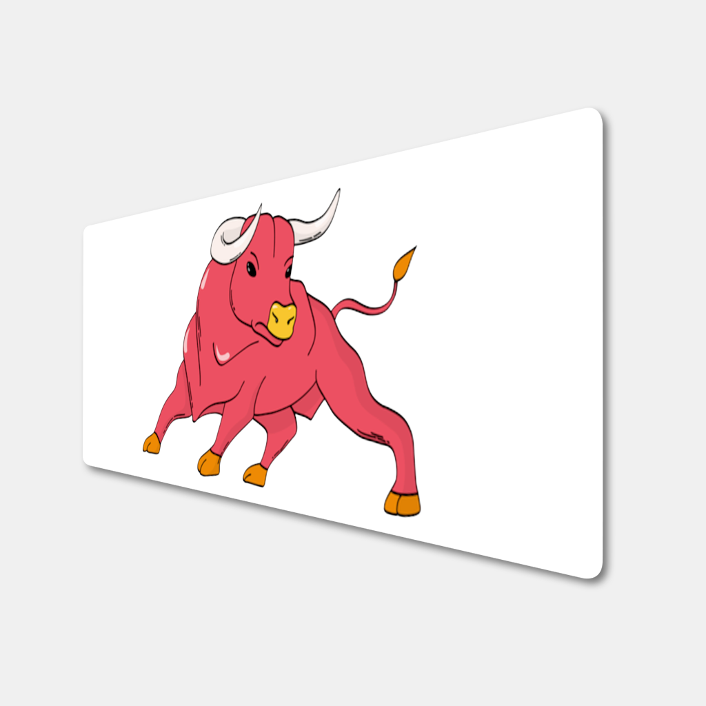 Spanish Red Bull Illustration Inspired by Matador Theme Mouse Pad